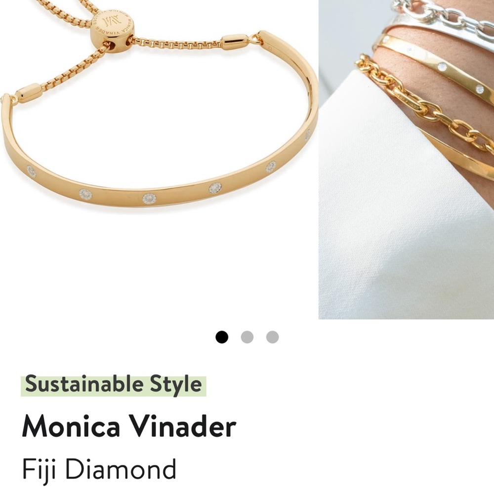 Monica Vinader Fiji diamond slider bracelet .